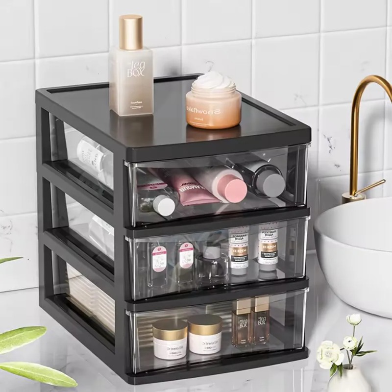Beauty Makeup Desk - Transparent Plastic Cosmetic Storage Box Drawer