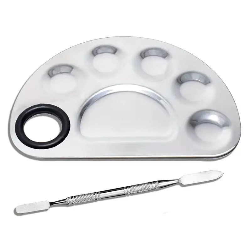 Beauty Makeup Palette - Stainless Steel Makeup Mixer Nail Art