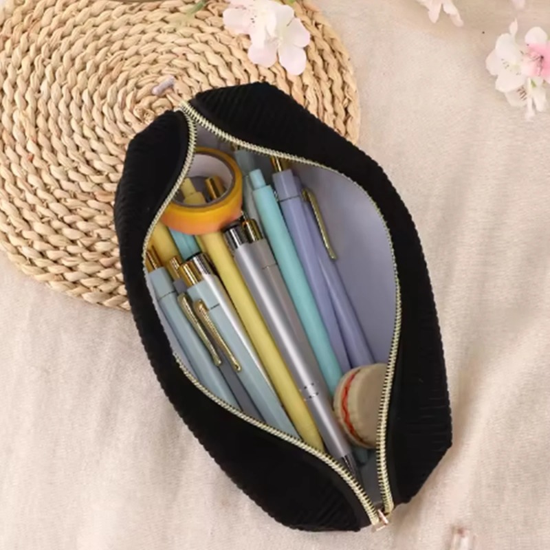 Portable Corduroy Makeup Bag L - Beauty Makeup School recension och pris