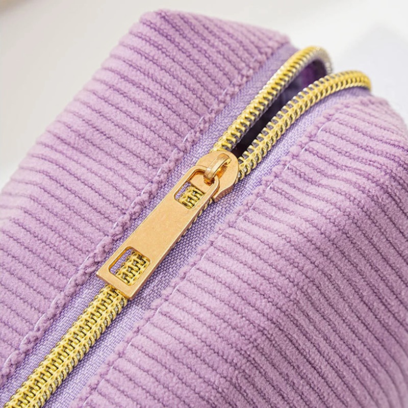Portable Corduroy Makeup Bag L - Beauty Makeup School recension och pris