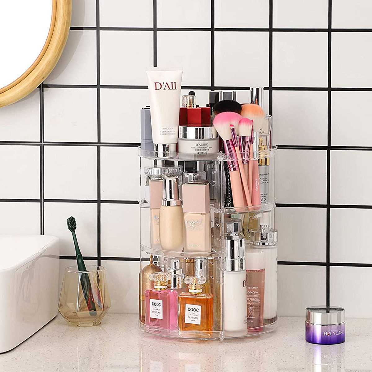 360-Degree Rotating Cosmetic S - Beauty Makeup Desk recension och pris
