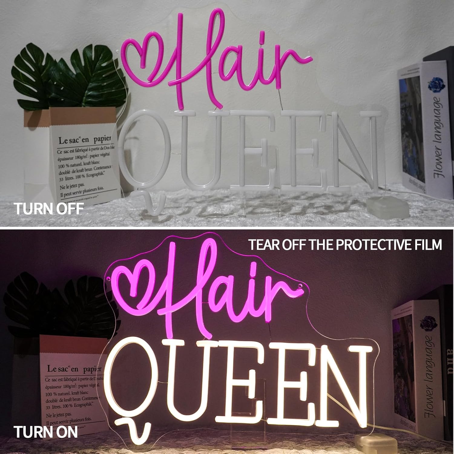 Hair Queen Neon Sign USB Power - Beauty Queen Makeup Studio recension och pris