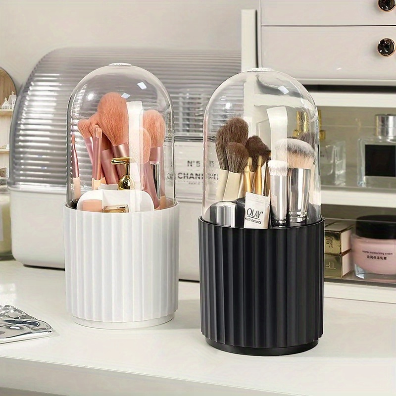 Makeup Brush Holder with Lid 3 - Beauty Makeup Desk recension och pris