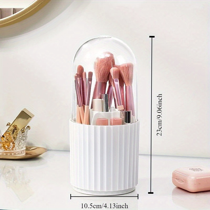 Makeup Brush Holder with Lid 3 - Beauty Makeup Desk recension och pris