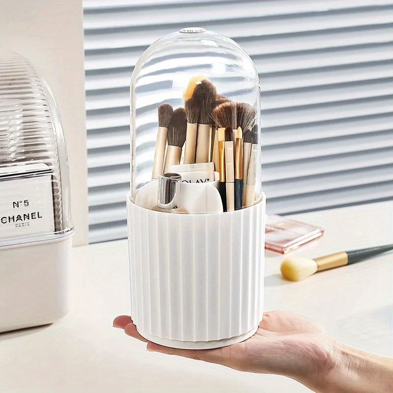 Makeup Brush Holder with Lid 3 - Beauty Makeup Desk recension och pris