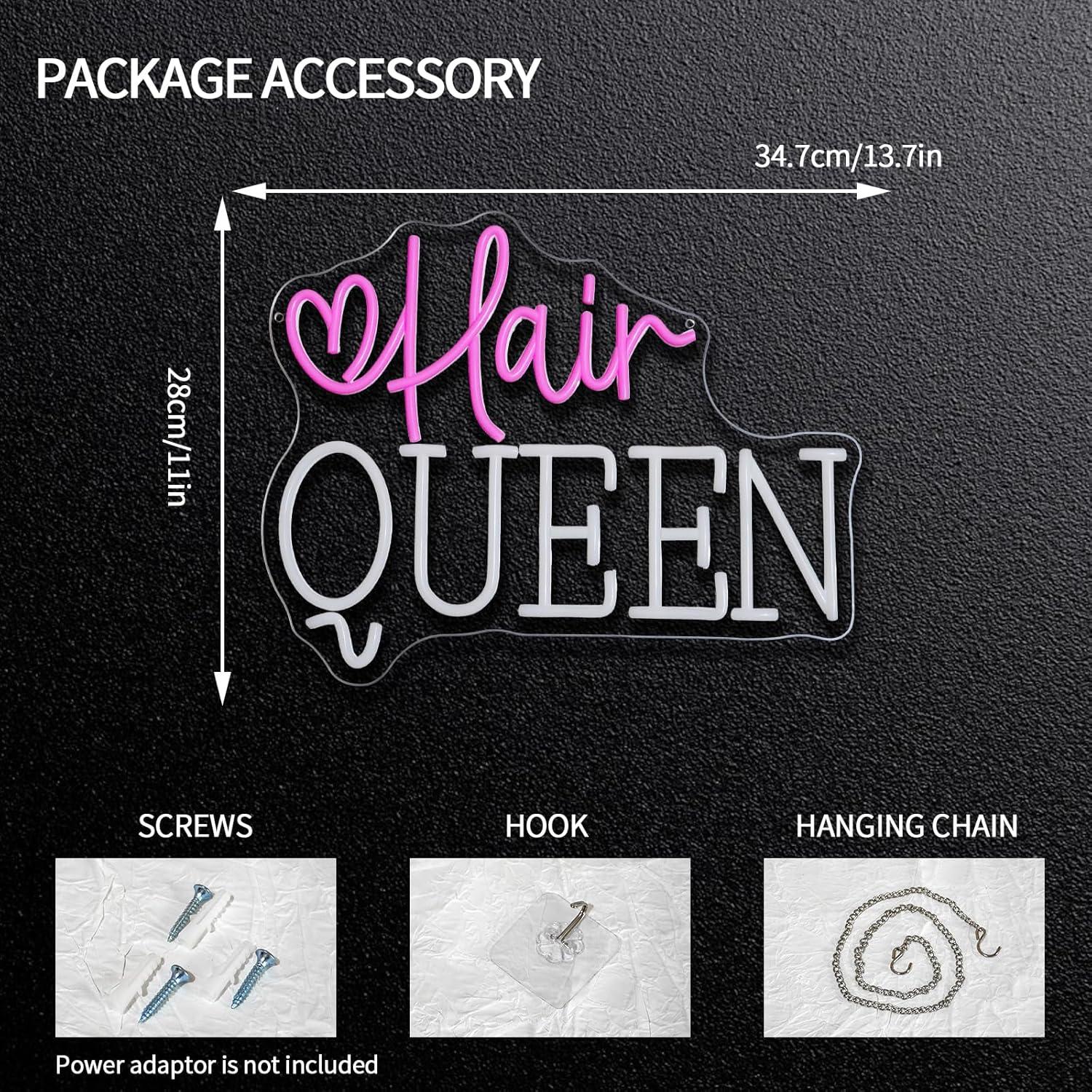 Hair Queen Neon Sign Dimmable  - Beauty Queen Makeup Studio recension och pris