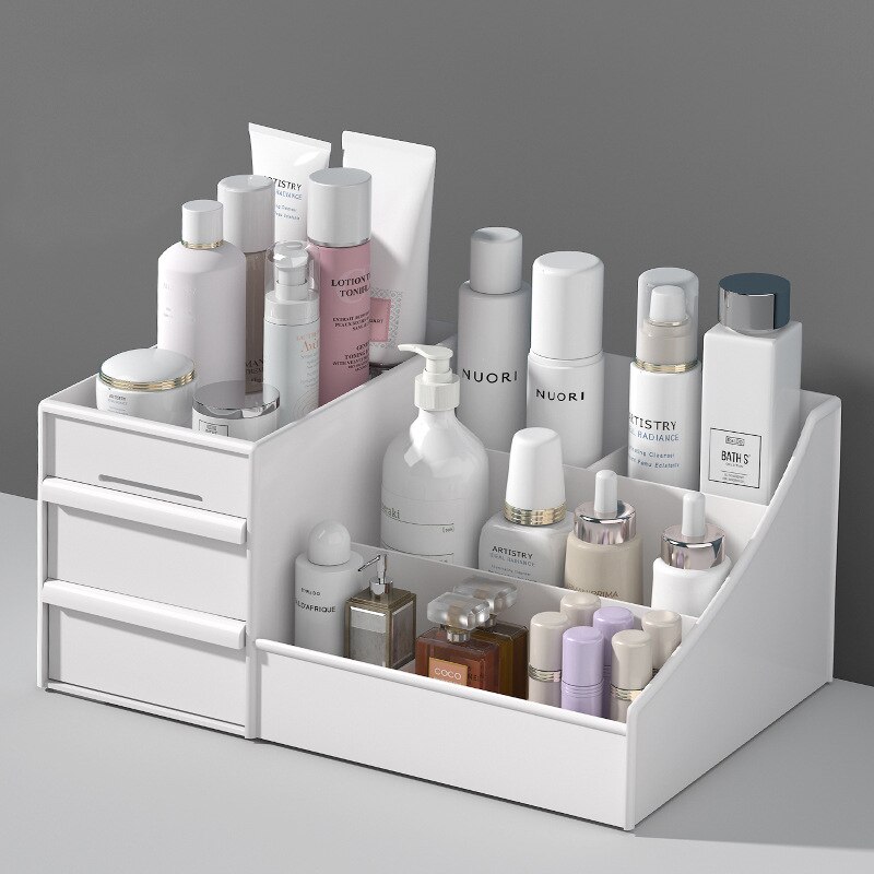 1PC White Plastic Makeup Stora - Beauty Makeup Desk recension och pris