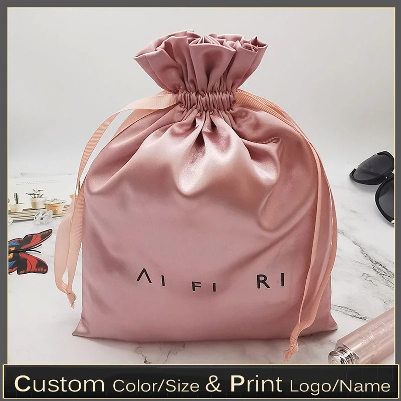 Custom Logo Satin Drawstring B - Makeup Beauty House recension och pris