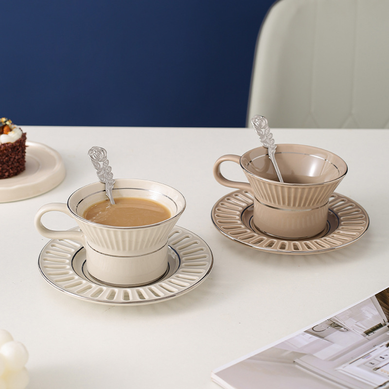 Luxury Ceramic Coffee Cup Dish - Beauty Makeup Desk recension och pris
